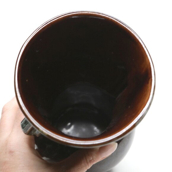 Vintage Beauceware Pottery Vase 41 Canada Drip Glaze Teal Blue Green Brown MCM - Picture 9 of 10